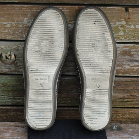 EUC, Ron White Gray Perforated Leather Slip-On, Size 43 EU, Made in Italy - Picture 11 of 13
